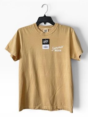 Comfort Colors Summer Moon T-Shirt Mens Size S Mustard Campfire Coffee Short Slv